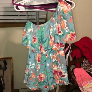 Peach Love California one shoulder romper - Medium